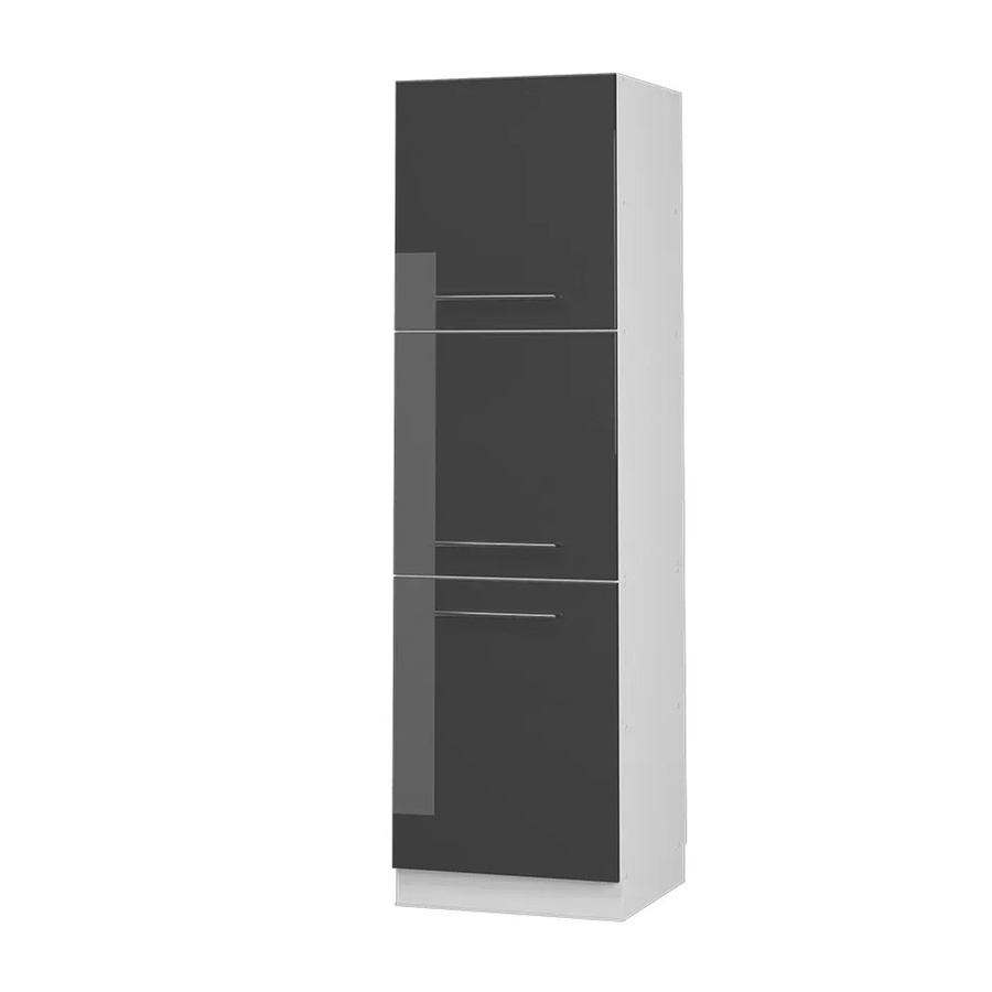 Vicco Herdumbauschrank Fame-Line in Anthrazit Hochglanz und Weiß, Breite: 60 cm, Tiefe: 58 cm, Höhe: 206 cm - Bild 2