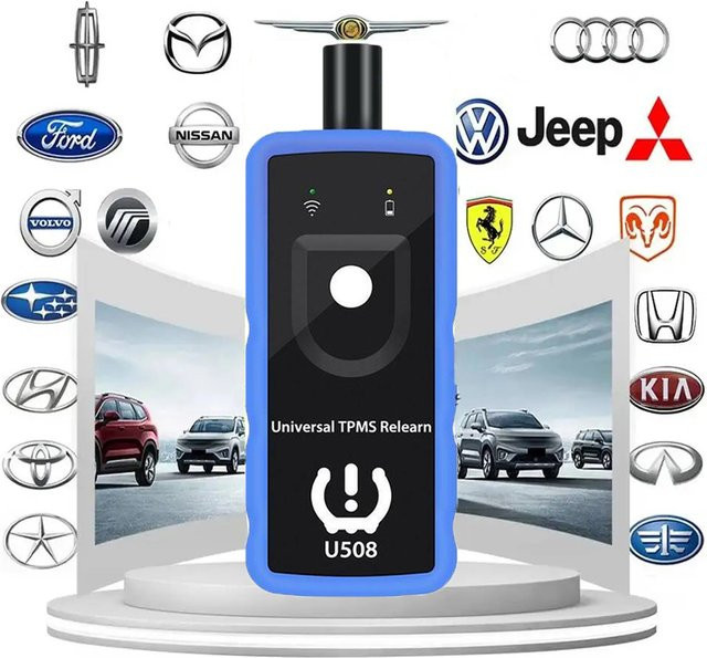Universelles TPMS-Reset-Tool U508 ELMCONFIG in Blau zum Neulernen des Reifendruckkontrollsystems für Ford, Jeep, GMC und Chevrolet - Bild 1