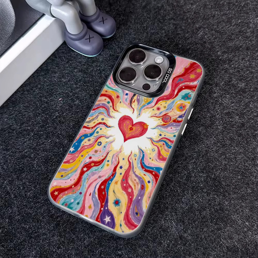Caynes Silikon Handyhülle Brilliant Love in Multicolour für iPhone Modelle, stoßfestes Case Cover - Bild 3