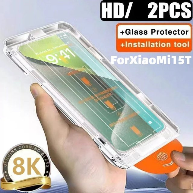 2 Stück Displayschutzfolie aus gehärtetem Glas für Xiaomi 15T, 15T Pro, 14T, 13T und 11T Pro, transparent - Bild 1