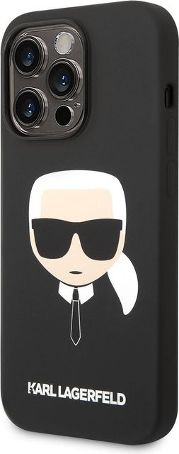 Karl Lagerfeld MagSafe Silikon Hülle für Apple iPhone 14 Pro, Schwarz, Silicone Karl Head - Bild 1