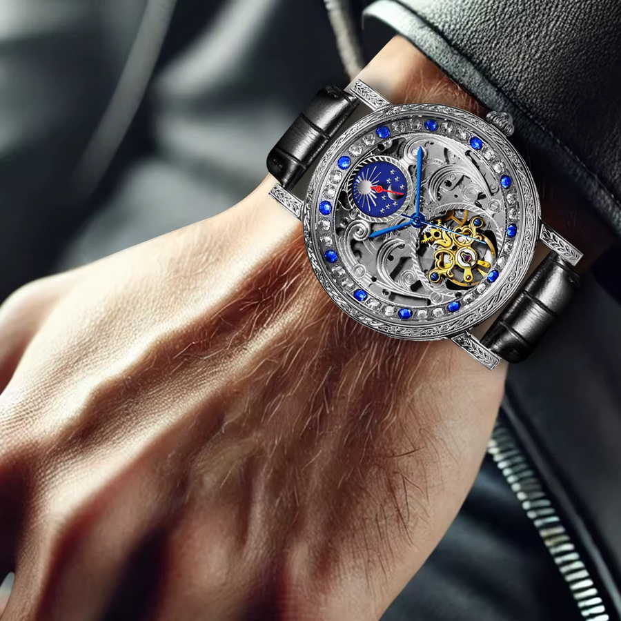 CAROTIF Armbanduhr Automatik, Edelstahl, Schwarz, Herren - Bild 3