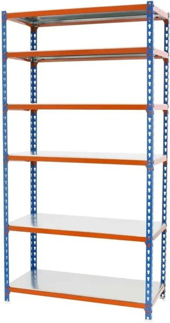 PROREGAL Schwerlastregal Giant Metal Shark aus Metall in Blau-Orange, H x B x T: 250 x 120 x 50 cm - Bild 1