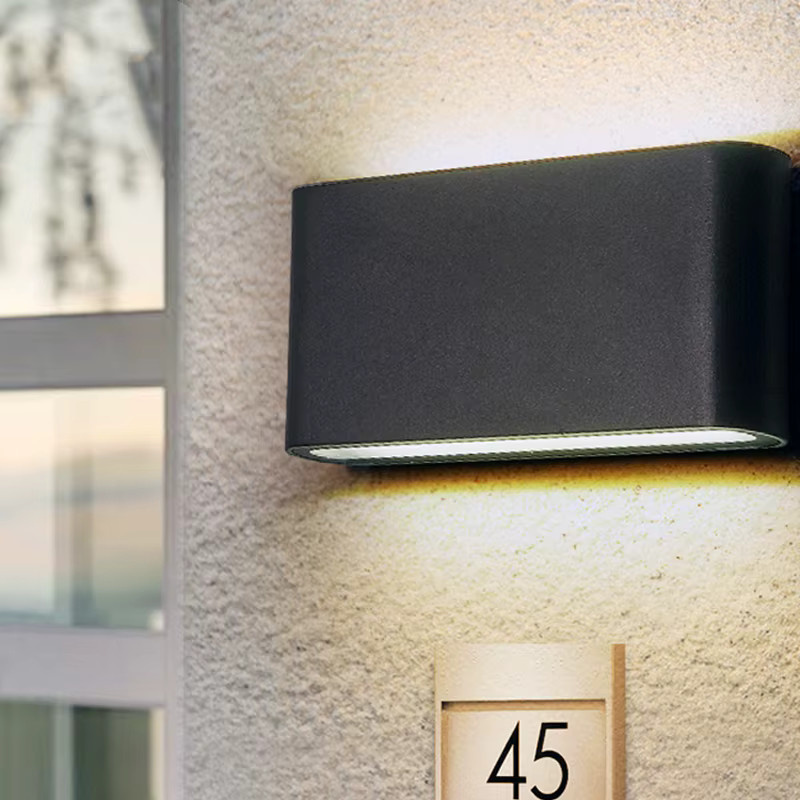 SUNMEIYI LED Außenwandleuchte Modern Up-Down Wandlicht Schwarz Warmweiß für Garten Balkon und Außenbereich - Bild 2