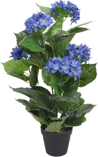 vidaXL Künstliche Hortensie in Blau mit Topf, Höhe: 60 cm - Bild 1