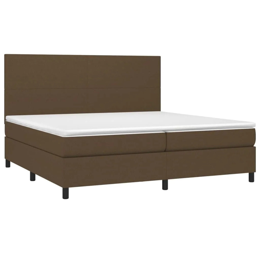 vidaXL Boxspringbett mit Matratze Hybrid-Design in Dunkelbraun, B/T/H: 200 x 200 x 128 cm - Bild 2