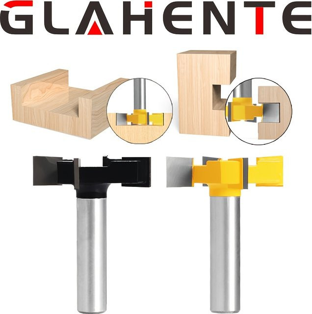 4-schneidiger T-Nut-Fräser mit 1/2-Zoll-Schaft aus Metall für Holz-Tiefnut- und Kantenbesatz - Bild 1