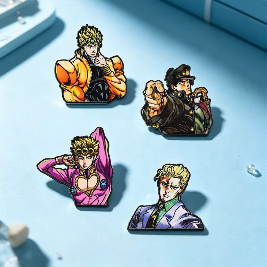 4 Stück JoJo's Bizarre Adventure Emaille-Pins, Bunt, Unisex - Bild 4