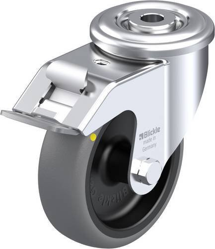 Blickle Lenkrolle LER-TPA 102G-FI-ELS mit Feststeller in Grau, Schwarz und Silber, Rad-Durchmesser: 100 mm, Tragfähigkeit: 70 kg - Bild 1