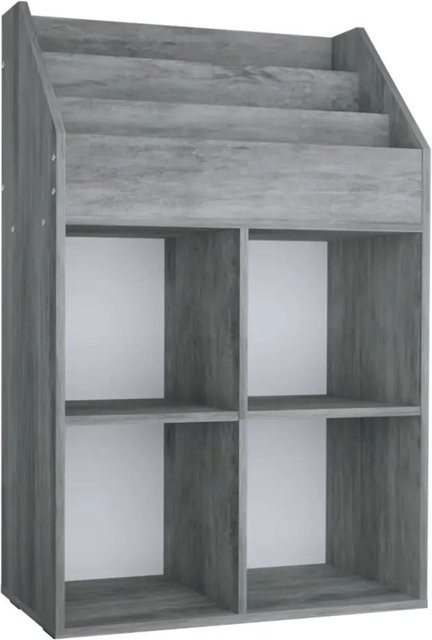 vidaXL Kinder-Bücherregal in Betongrau aus Spanplatte und Melamin, B/T/H: 71 x 30 x 114 cm - Bild 1