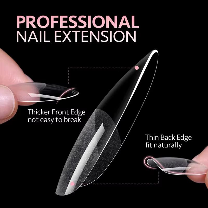 XXS Super Short Almond Full Cover Sculpted Soft Gel Nail Tips, 240 Stück, Glänzend - Bild 4