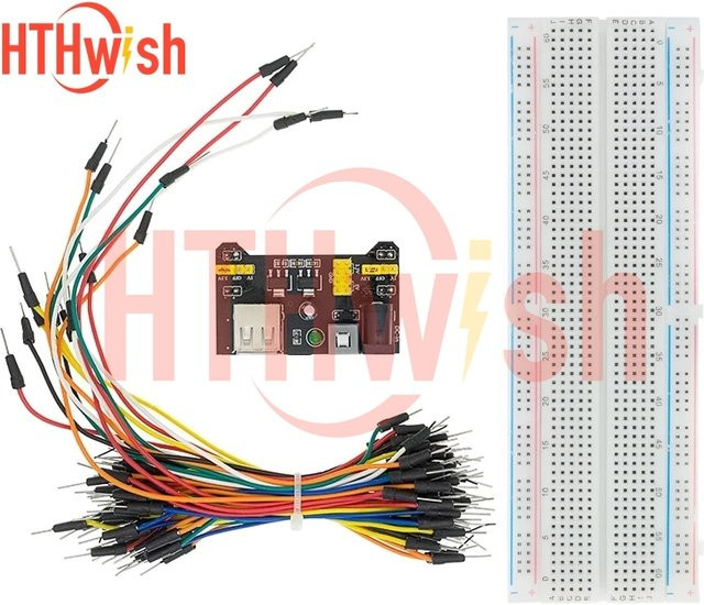 MB-102 Breadboard DIY-Kit mit 830 Punkten und 65 flexiblen Überbrückungsdrähten, Multicolour - Bild 1