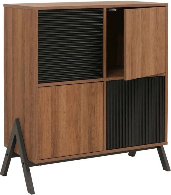 MCW Kommode MCW-O40 Sideboard in Natur mit Staufächern und Türen, B/H/T: 94 x 79 x 40 cm - Bild 2