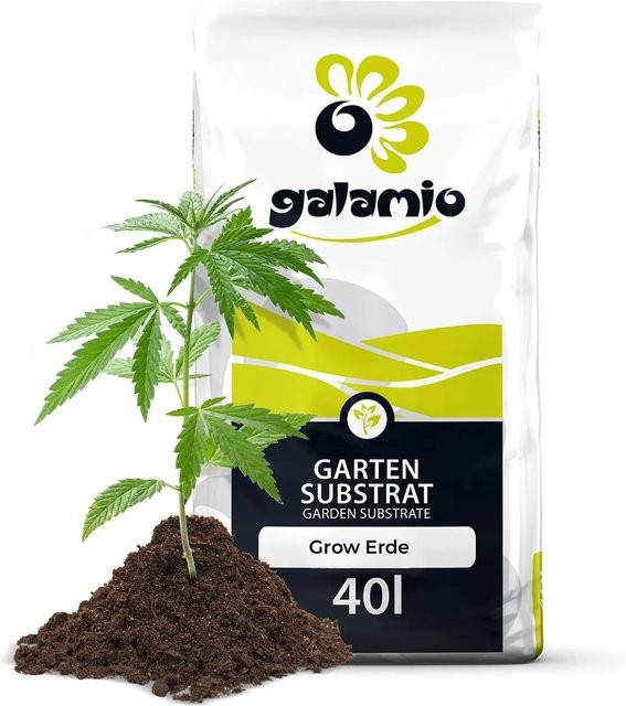 Galamio Grow Erde für Cannabis, Grünpflanzen und mediterrane Palmen, 40 l - Bild 1