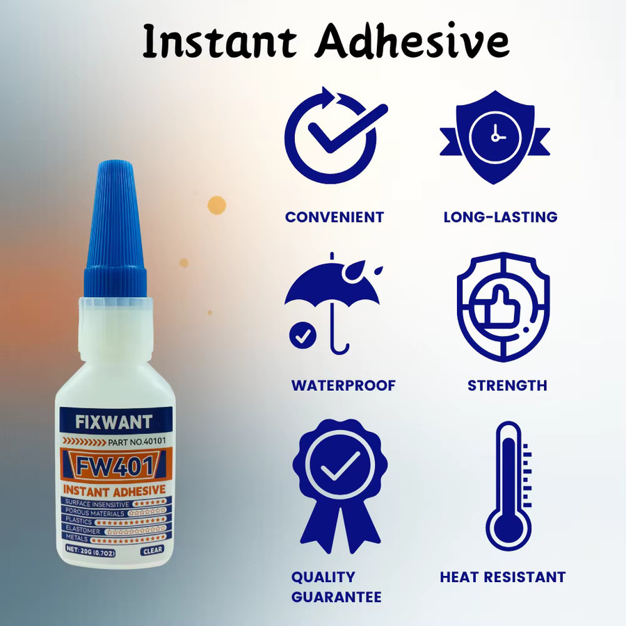 FIXWANT Sekundenkleber 401 Elastomer Universalkleber für Metalle und oberflächenempfindliche Kunststoffe, 20 g - Bild 3