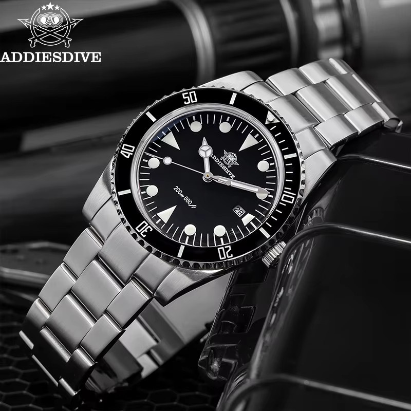 ADDIESDIVE Armbanduhr, Quarz, Edelstahl, 200 m wasserdicht, Herren - Bild 4