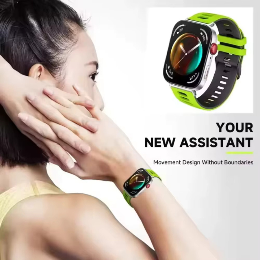 Huawei Uhrenarmband Silikon, Bicolor, Multicolor, Huawei Watch Fit 3, 4, 4 Pro - Bild 5