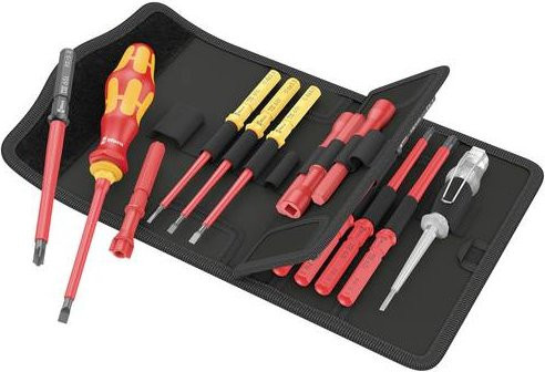 Wera Kraftform Kompakt VDE 18 Universal 1 Tool Finder Schraubendrehersatz, 18-teilig, Rot/Gelb - Bild 1