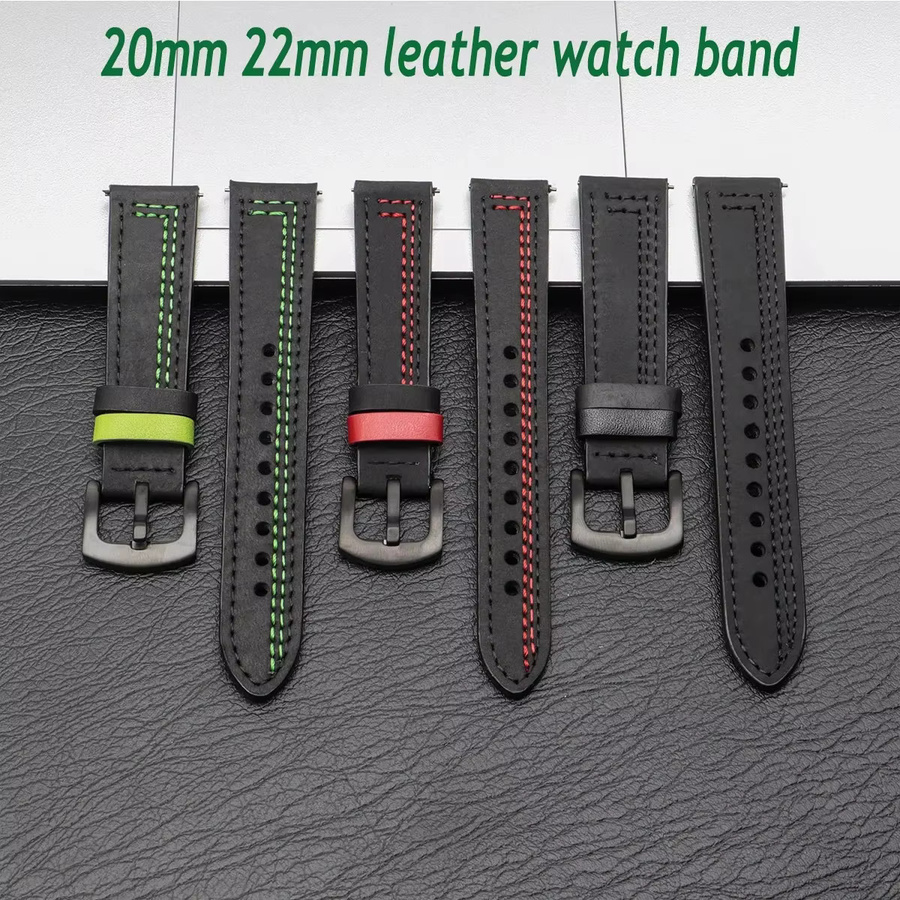 OAKCHARM Uhrenarmband Echtleder, Unisex, 20 mm, 22 mm - Bild 2