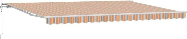 vidaXL Ausziehbare Markise Mehrfarbig aus Stoff und Aluminium, B: 500 cm, T: 350 cm, manuell und fernbedienbar - Bild 1