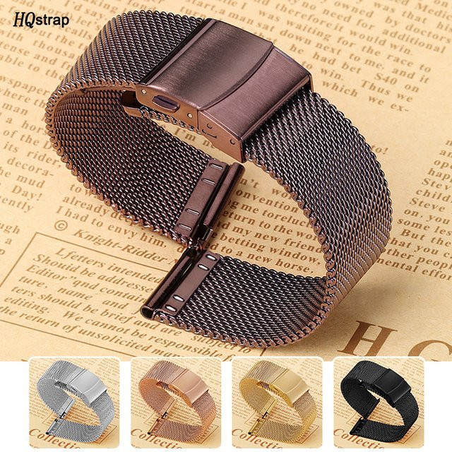 HQstrap Uhrenarmband Milanaise, Edelstahl, Roségold, Unisex - Bild 1