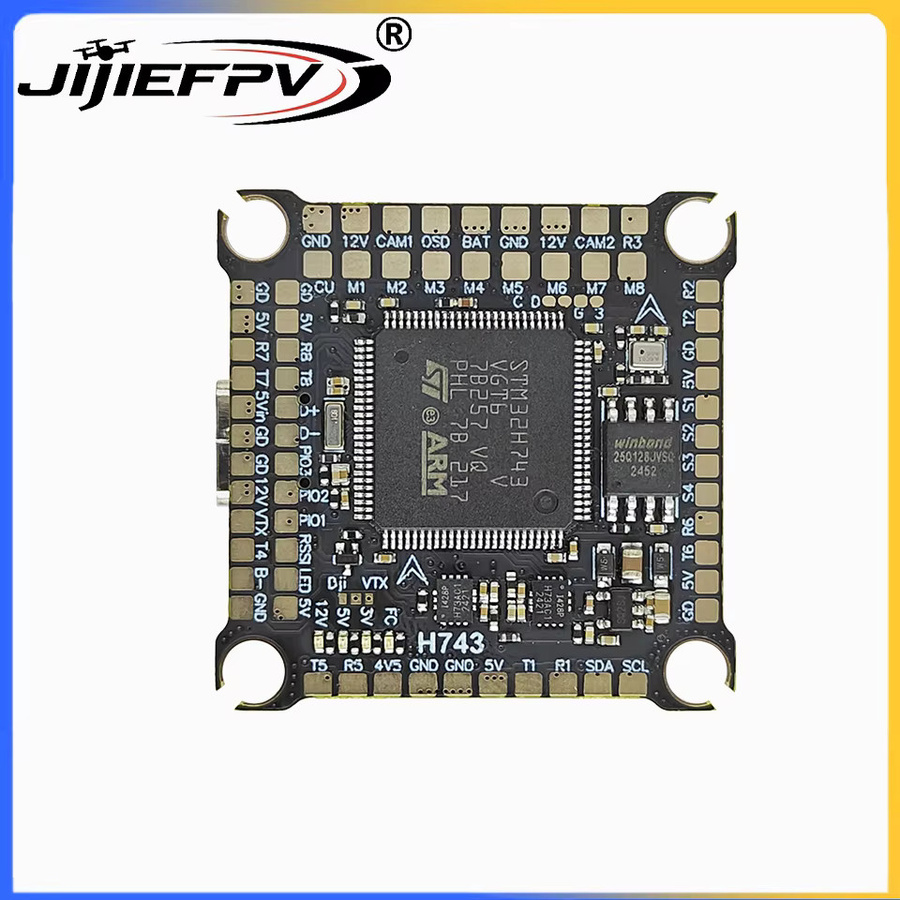 JIJIEFPV STM32H743 Flytower H743 Flugsteuerung 8S80A/12S100A ESC für FPV-Drohnen-Wettbewerbe, 32-Bit-MCU und BLHeli_32, black - Bild 2