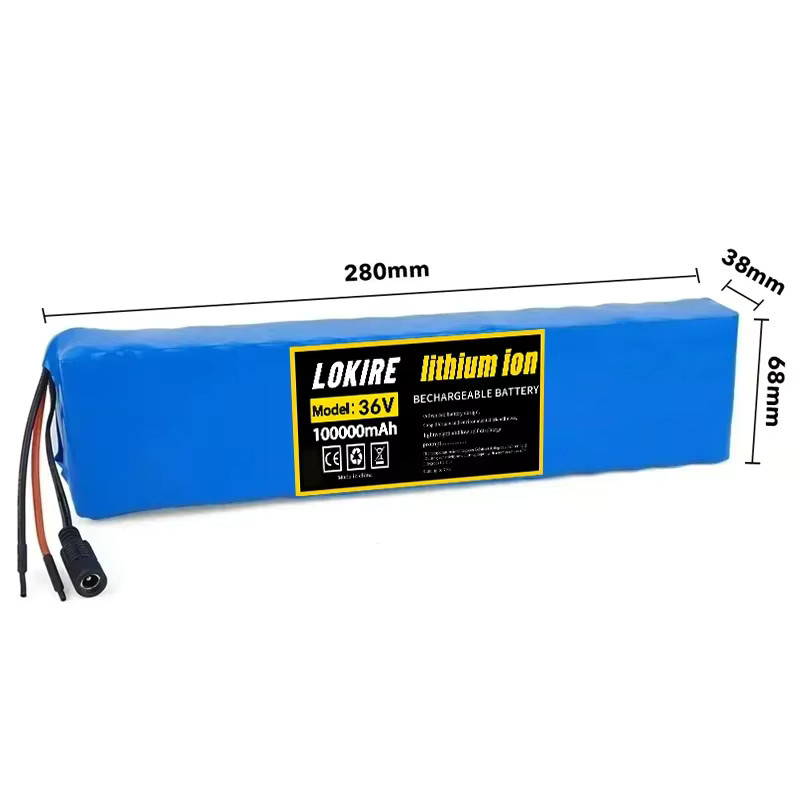 Wiederaufladbarer 36 V 100 Ah Lithium-Akku für Elektroroller mit BMS und XT60 JST Anschlüssen, Blau - Bild 3