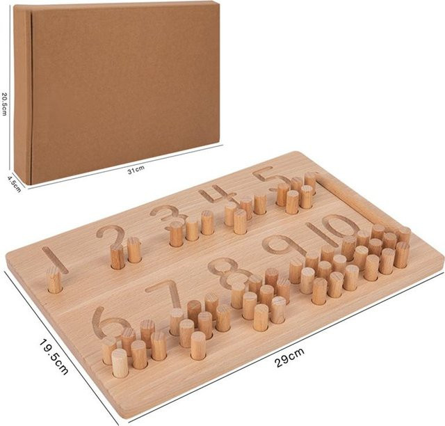Kidsly Holz Zahlenpuzzle, Sortieren Montessori Spielzeug, ab 3 Jahre - Bild 1