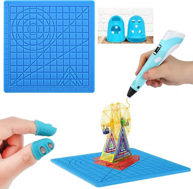 3D-Druck Stift Silikon Matte DIY, mit 2-Finger-Protektoren, Zeichenwerkzeug - Bild 1