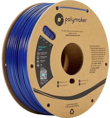 Polymaker PolyLite ASA Filament Blau 1,75 mm 1000 g UV- und witterungsbeständig - Bild 1
