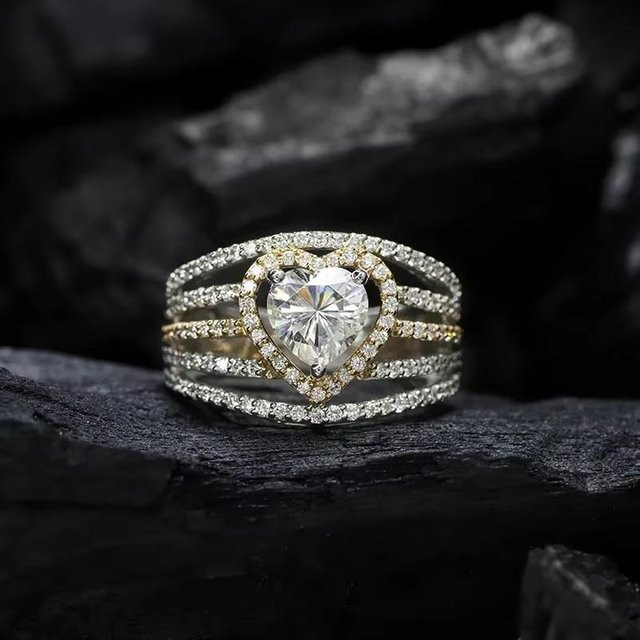 Huitan Ring, Zirkonia, Bicolor, Kupfer, Damen - Bild 1
