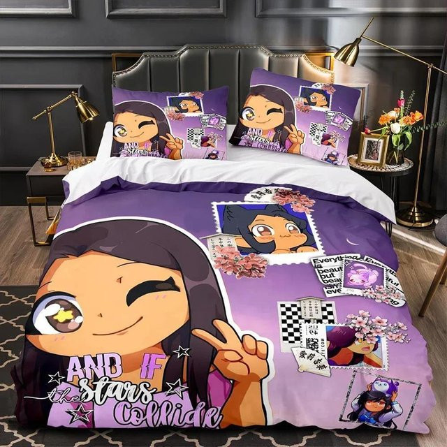 Aphmau Bettdecken-Set mit Bettbezug und Kissenbezug für Kinderzimmer, Lila, B/H: 264 x 228 cm - Bild 1