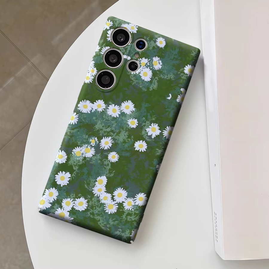 Glänzende Doppelschicht-Handyhülle mit grünem Gänseblümchenfeld für Samsung Galaxy S25 Ultra, S24, S23 Ultra und Plus - Bild 3