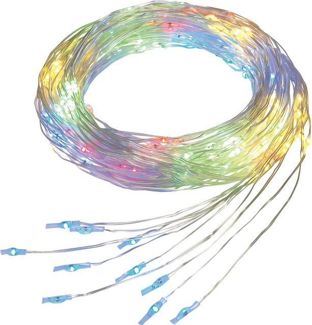 LED-Lichterkette mit 200 Multi-Color LEDs und transparentem Kabel für Innen- und Außenbereiche, 6,9 m - Bild 1