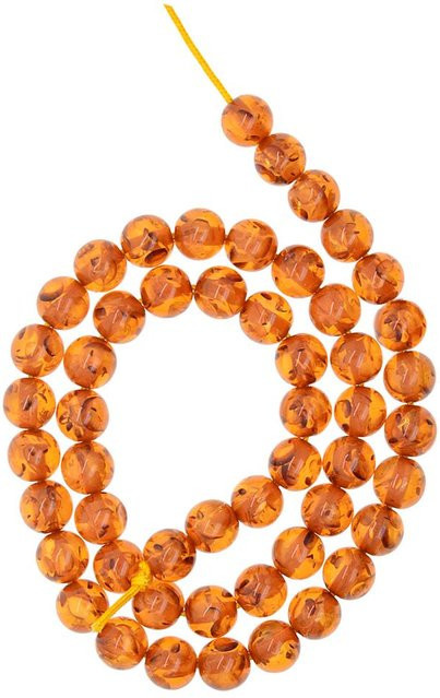 Perlen, Bernstein, synthetisch, rund, 8 mm - Bild 1