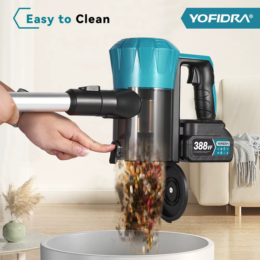 YOFIDRA Akku Staubsauger für Makita 18V Akku, kabelloser Handstaubsauger für Haus und Auto, Blau, 1500 ml - Bild 2