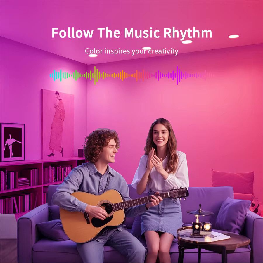 GGBEE Smart LED Einbaustrahler mit Wifi und Bluetooth, dimmbar, kompatibel mit Alexa und Google Assistant, 5W, Einbaumaß: 75-105 mm - Bild 4