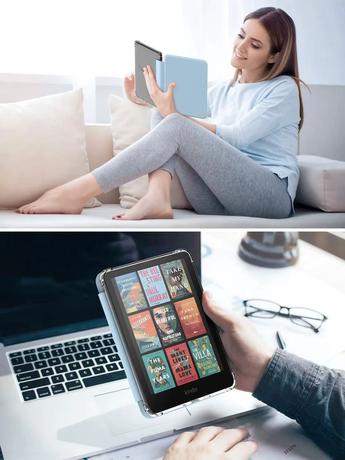 Schutzhülle für Kindle Paperwhite 7 Zoll 12. Generation 2024 und Kindle Colorsoft Signature Edition 2024 mit TPU-Rückseite und Auto Wake/Sleep Funktion in Pink - Bild 5