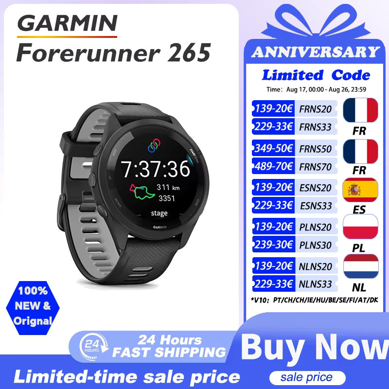 Garmin Forerunner 265 Sportuhr in Schwarz mit GPS, Herzfrequenzmessung und SpO2-Sensor für Laufen, Fitness und Marathon - Bild 4