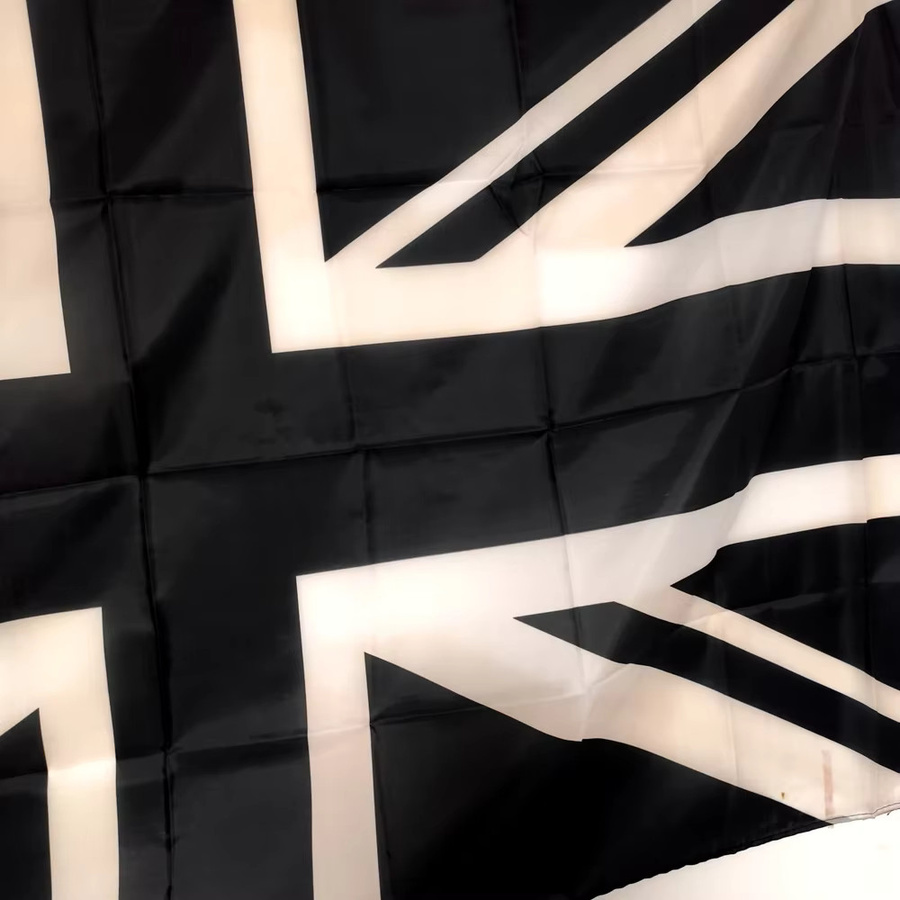 Union Jack UK-Flagge in Schwarz-Weiß aus Polyester für Außen und Innen, Wanddekoration, Breite: 90 cm, Höhe: 60 cm - Bild 2