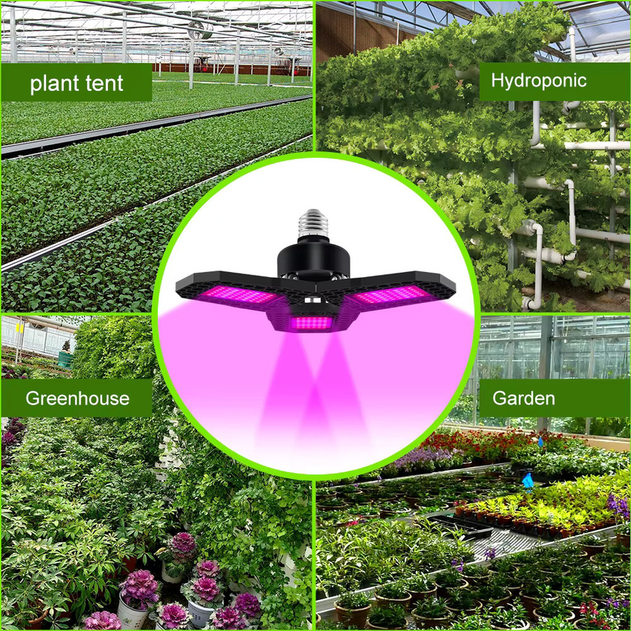 CanLing LED-Wachstumslampe mit vollem Spektrum, 250 W, E27/E26, faltbar, Schwarz - Bild 5