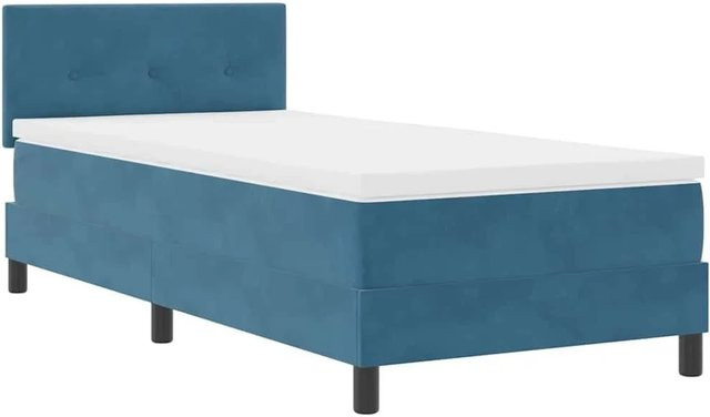 vidaXL LED Boxspringbett mit Matratze Dunkelblau Samt B/T/H: 80 x 200 x 140 cm - Bild 1