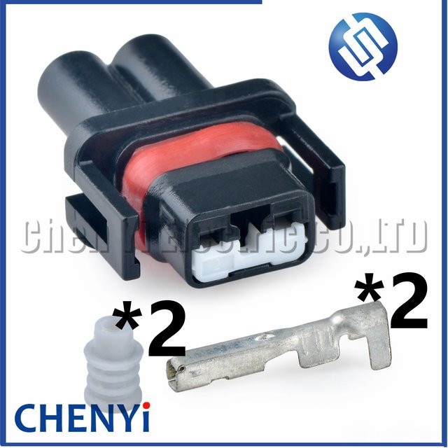 Yuyi 2-poliger wasserdichter Kfz-Steckverbinder für Auto-Klimakompressoren, Kabelbaum-Stecker 7223-6527-30, Schwarz - Bild 1