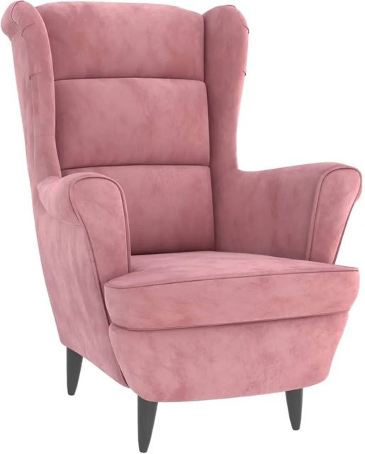 vidaXL Sessel Rosa Samt mit Armlehnen und Holzrahmen - Bild 1