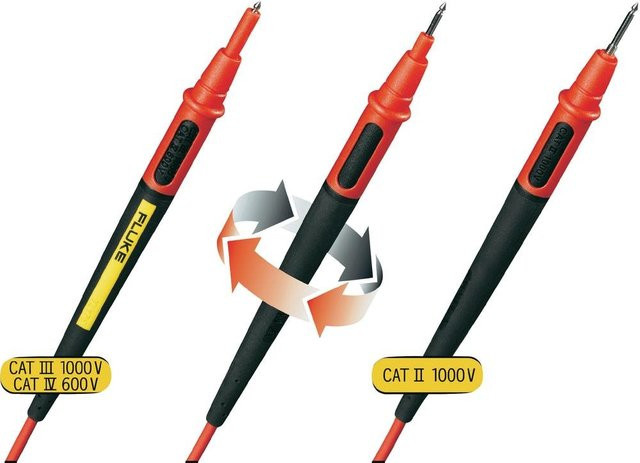 Fluke TL175 Messleitung mit Bananenstecker in Schwarz und Rot, CAT II, CAT III, CAT IV, 4 mm, Silikon - Bild 1