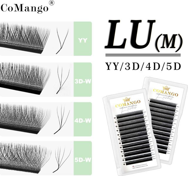 CoMango Wimpernverlängerung Volumenfächer, Black, 12 Reihen - Bild 1