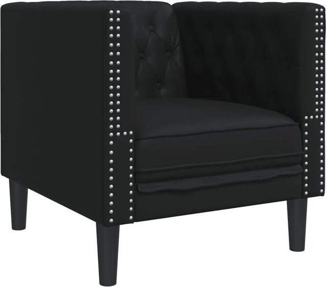 vidaXL Chesterfield-Sessel in Schwarz aus Kunstleder mit Armlehnen - Bild 1