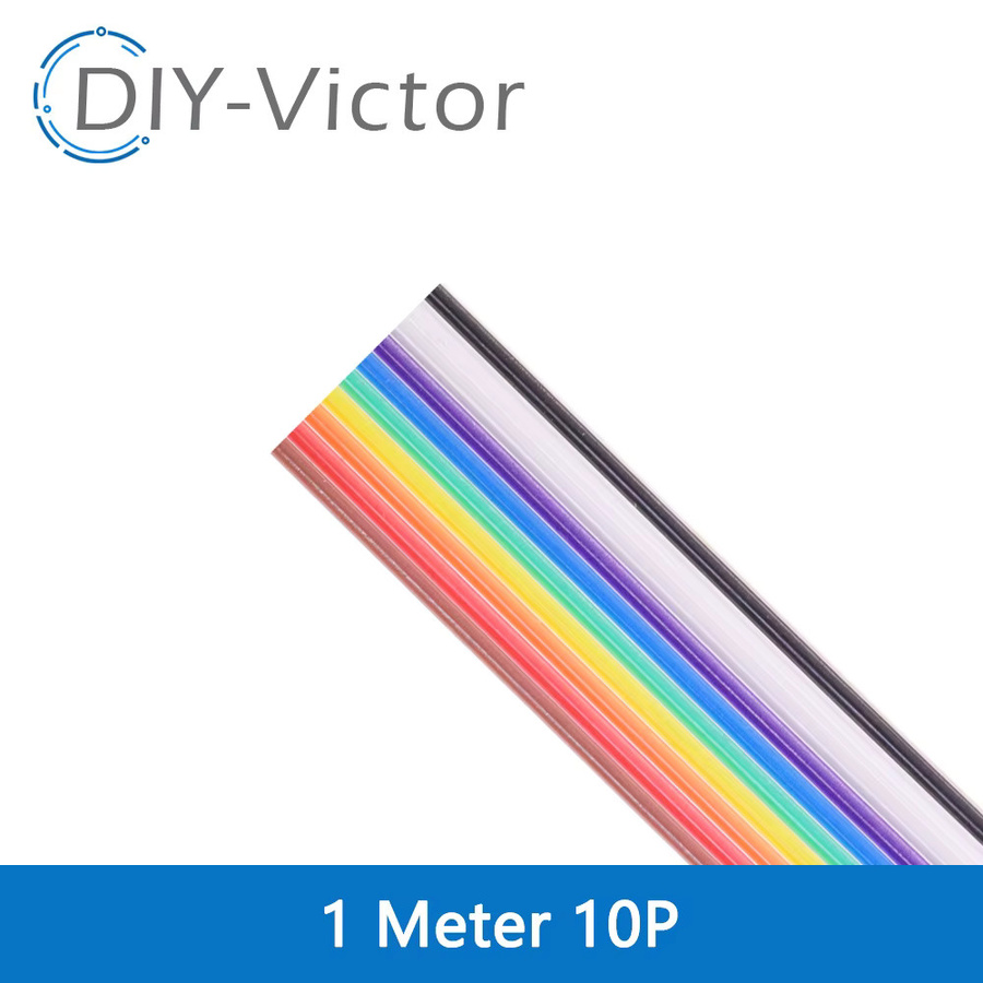 Regenbogen Flachbandkabel DuPont Draht mit 1,27mm Pitch in Multicolour, 1 Meter Länge - Bild 3
