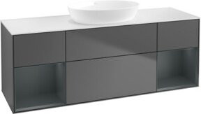 V&B Finion Waschtischunterschrank mit LED-Wandbeleuchtung, Anthrazit lackiert, Breite: 160 cm - Bild 1