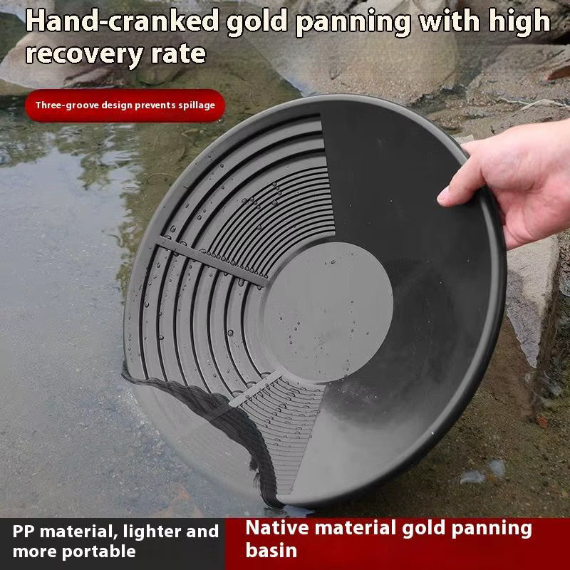 JETTING Goldwaschpfanne mit Riffel-Design in Schwarz für die Goldschürfung im Outdoor-Bereich - Bild 3